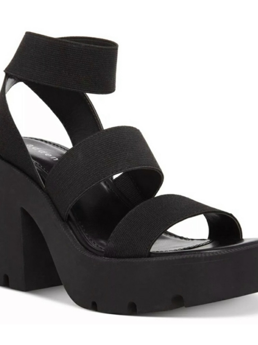 Madden Girl G-Spell Black Strappy Chunky Lug Platform Sandal